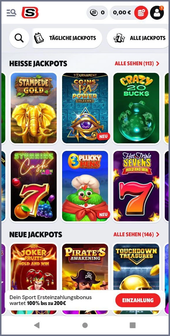 Jackpot-Spiele bei Supabet Casino
